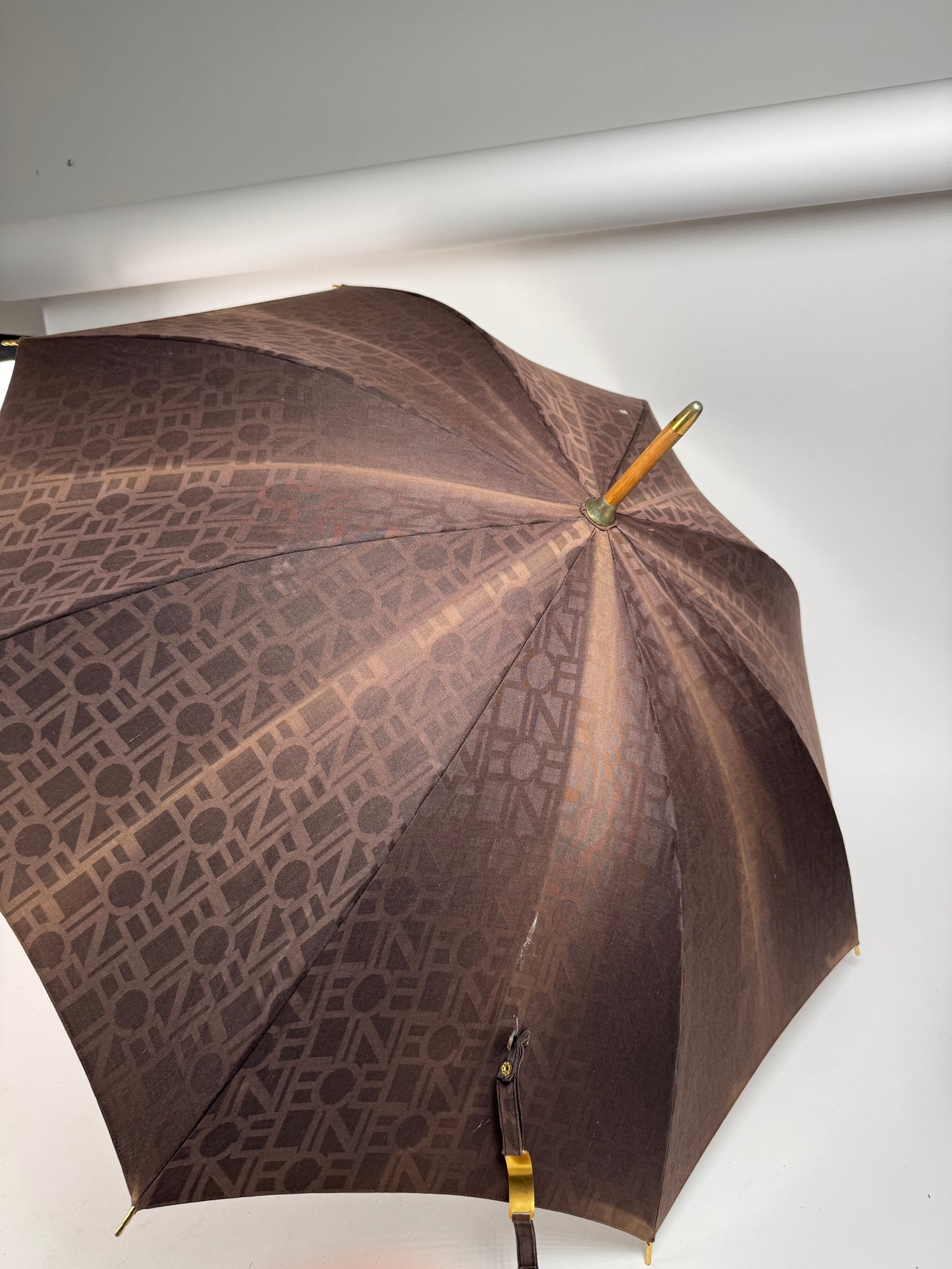 Vintage Celine Monogram Umbrella Brown