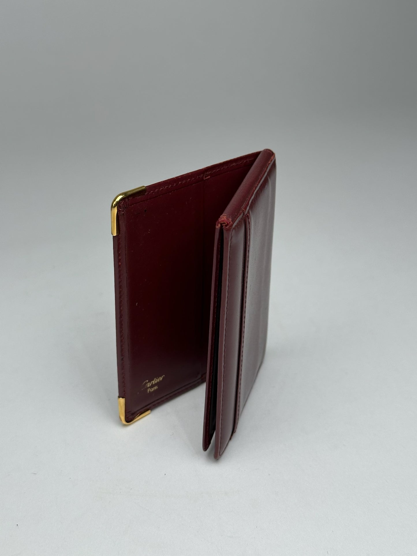 Vintage Cartier Leather Card Holder Burgundy