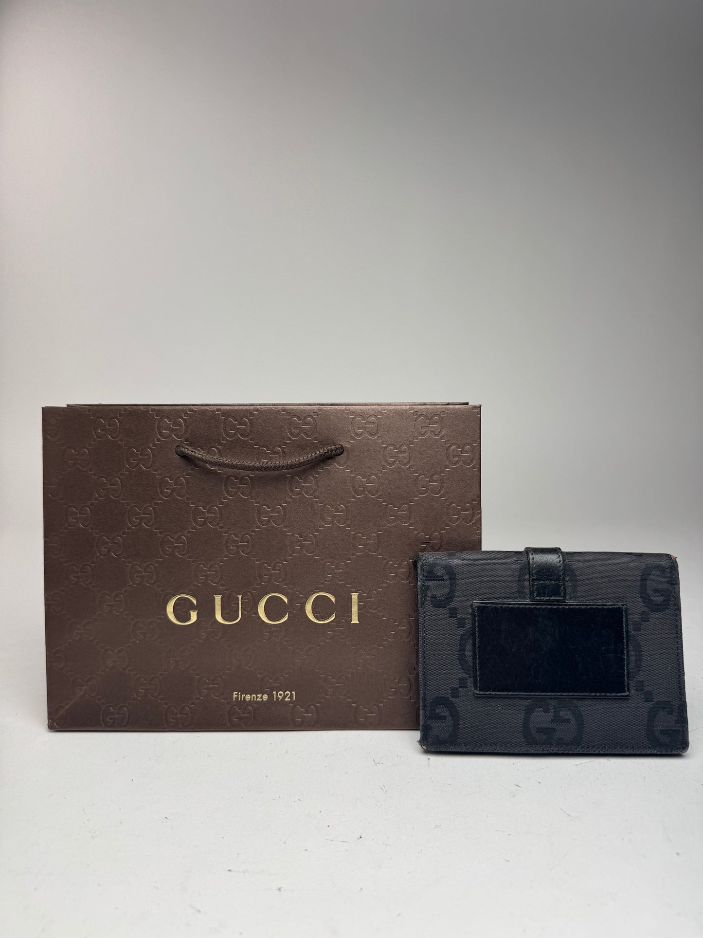 Vintage Gucci Monogram Jackie Card holder black