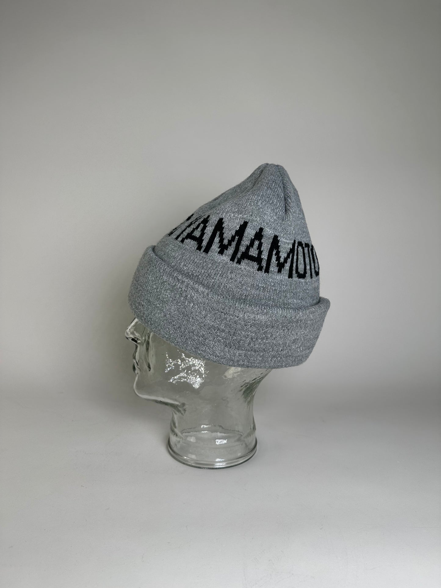Vintage Kansai Yamamoto Men's Wool Beanie Light Grey Black