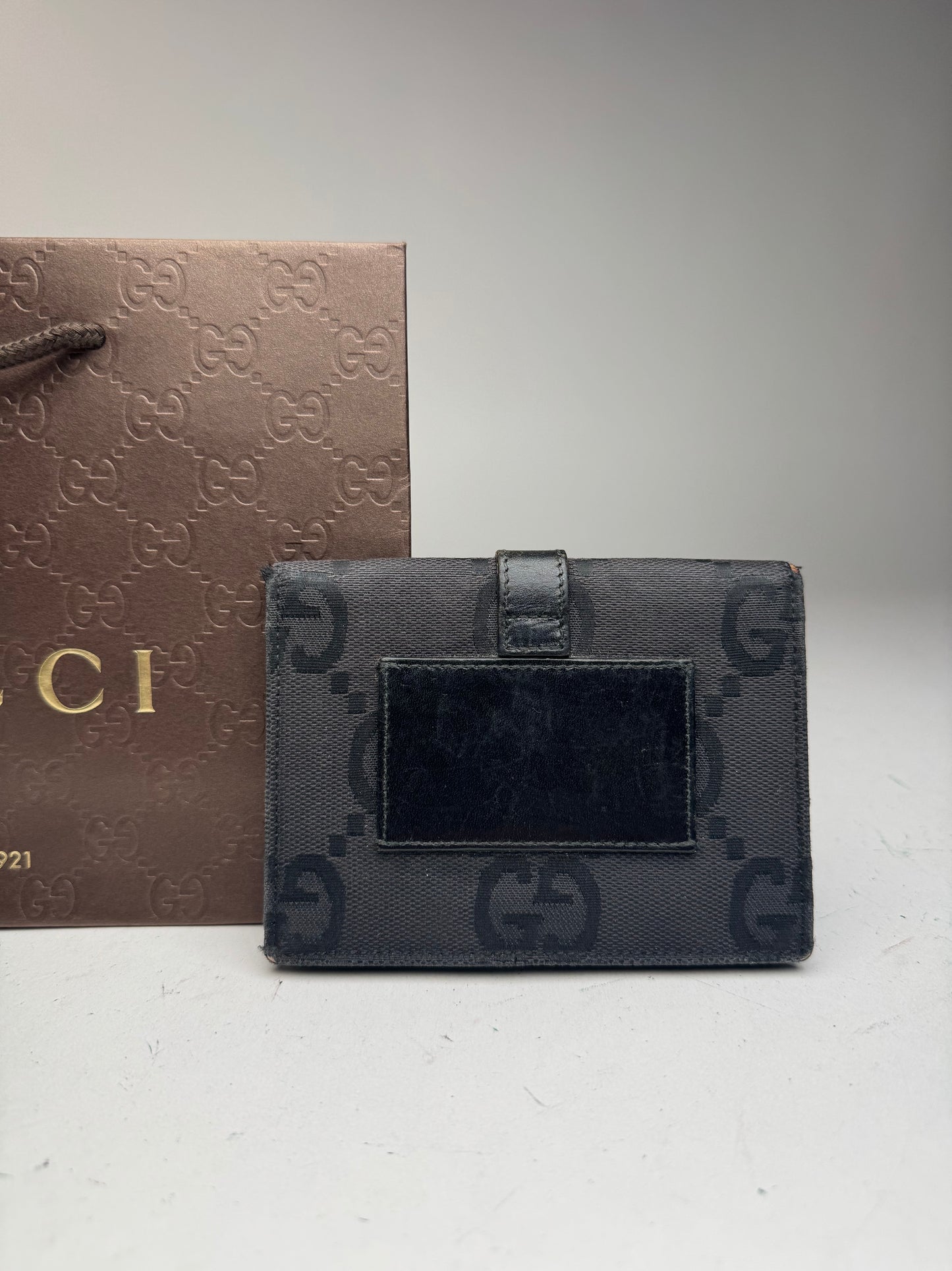 Vintage Gucci Monogram Jackie Card holder black