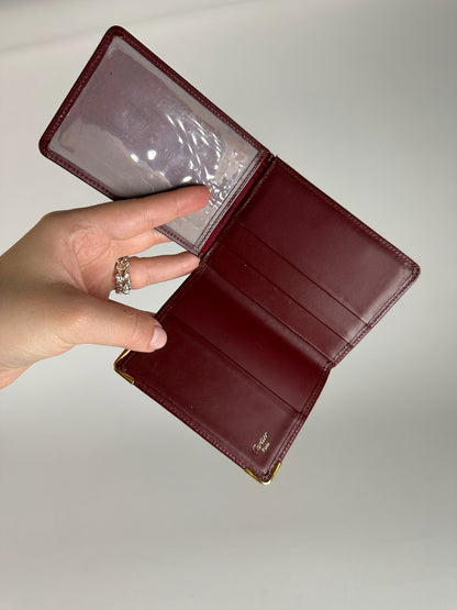 Vintage Cartier Leather Card Holder Burgundy
