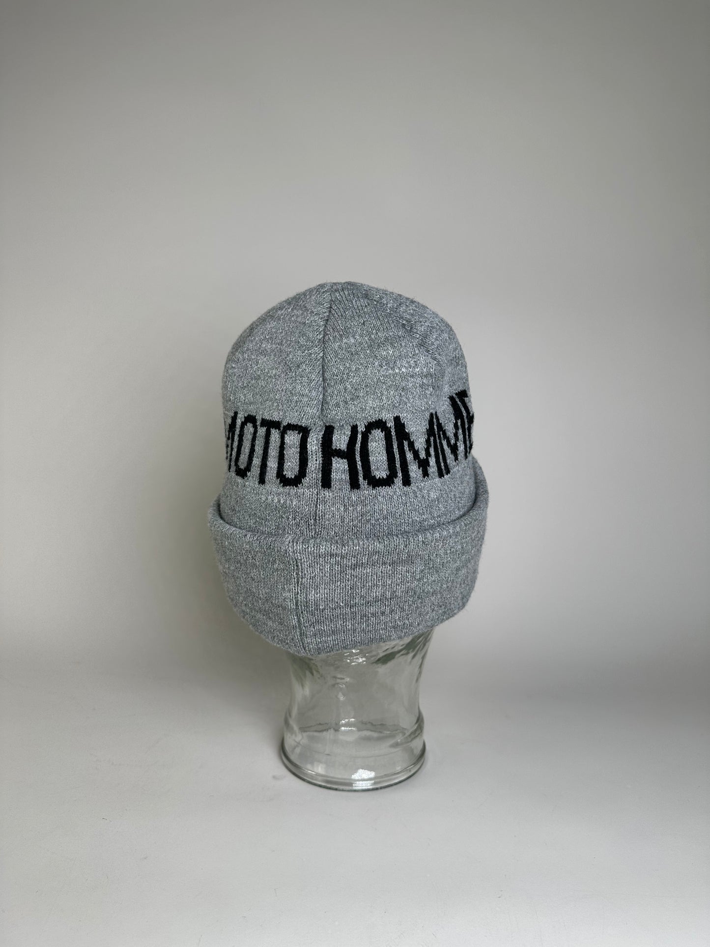 Vintage Kansai Yamamoto Men's Wool Beanie Light Grey Black