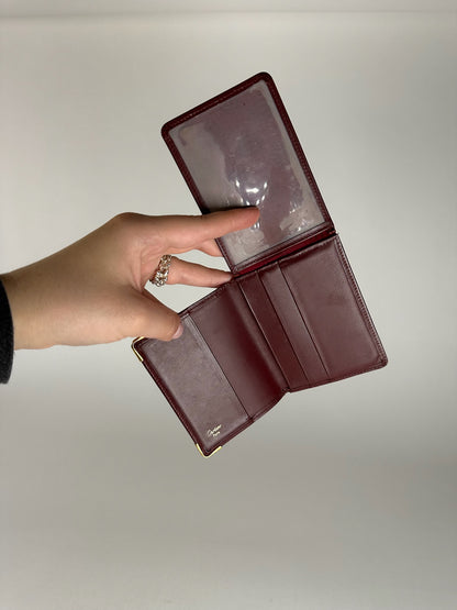 Vintage Cartier Leather Card Holder Burgundy
