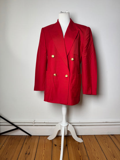 Vintage Burberry Wool Coat Red