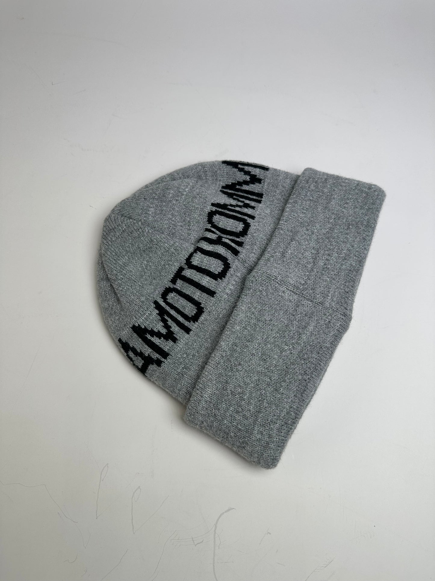 Vintage Kansai Yamamoto Men's Wool Beanie Light Grey Black