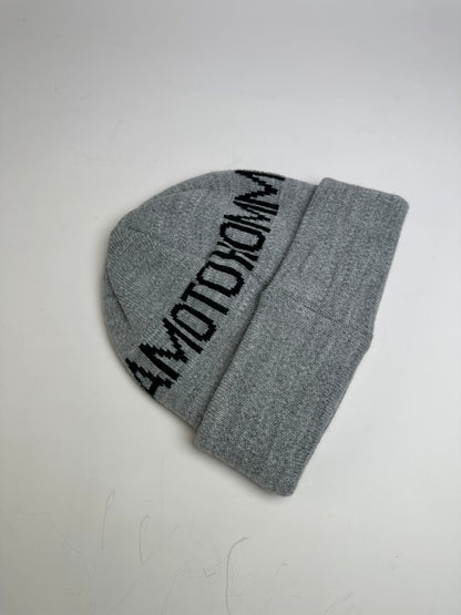 Vintage Kansai Yamamoto Men's Wool Beanie Light Grey Black