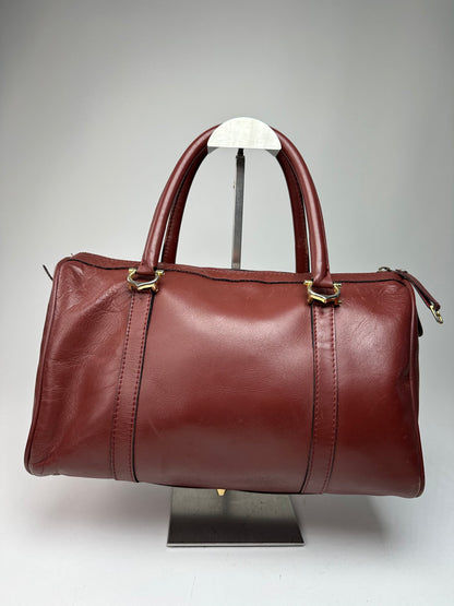 Vintage Cartier Burgundy Leather Boston Bag