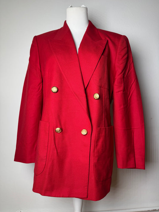 Vintage Burberry Wool Coat Red