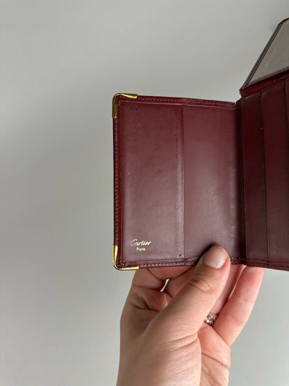 Vintage Cartier Leather Card Holder Burgundy