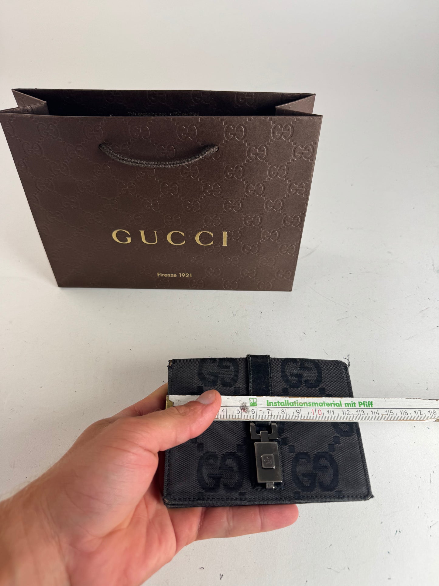 Vintage Gucci Monogram Jackie Card holder black