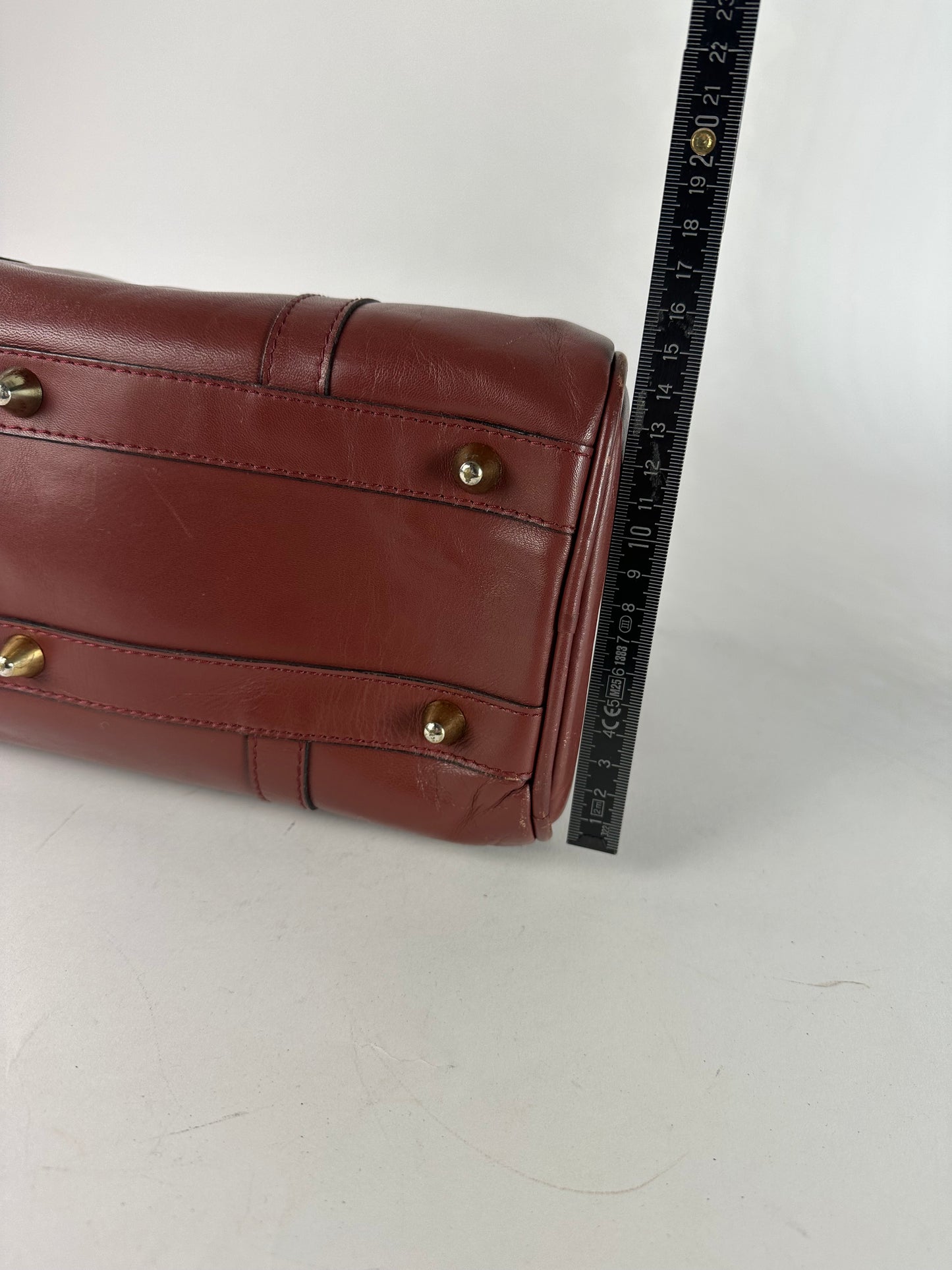 Vintage Cartier Burgundy Leather Boston Bag
