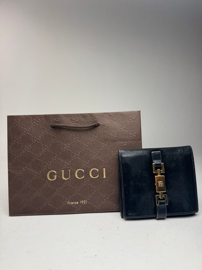 Vintage Gucci Jackie leather wallet black