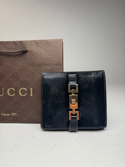 Vintage Gucci Jackie leather wallet black