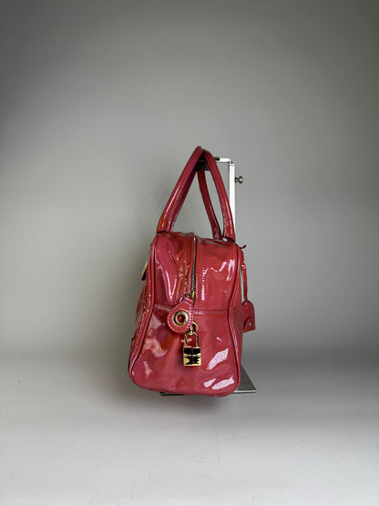 Vintage Etro Patent Leather Handbag Pink Gold