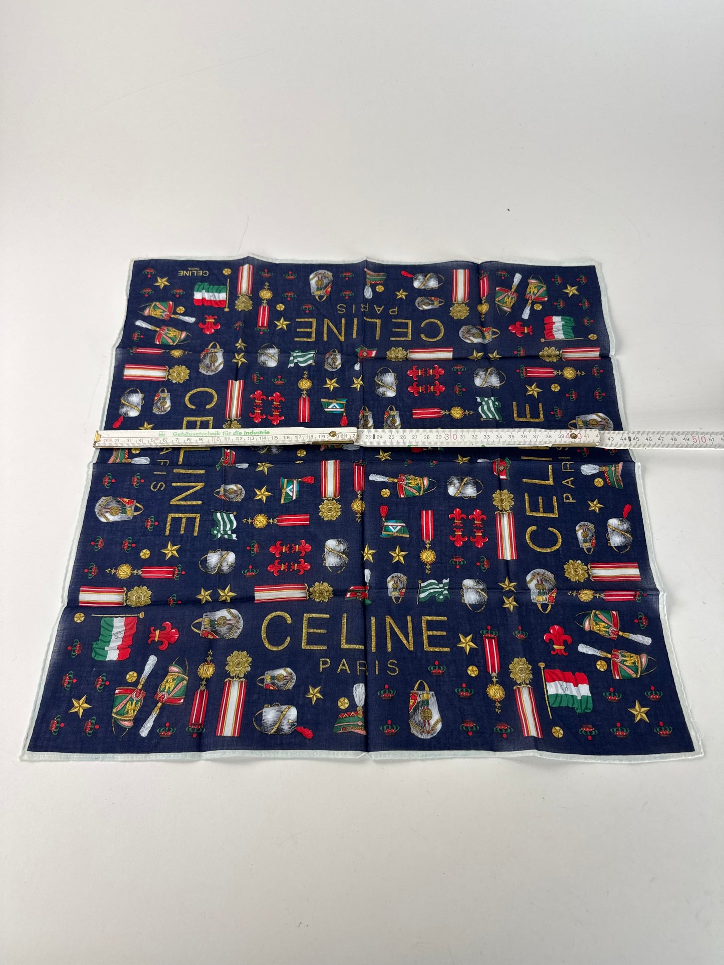 Vintage Celine Paris Scarf Navy