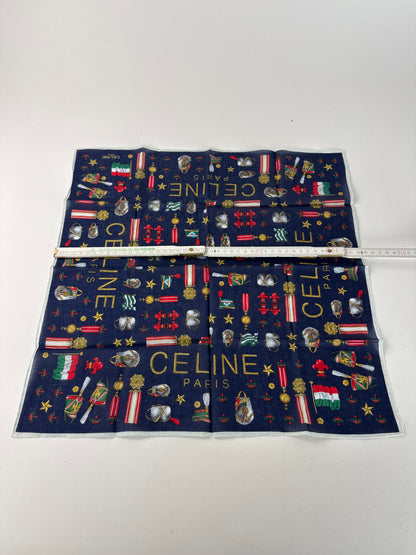 Vintage Celine Paris Scarf Navy