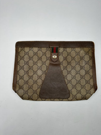 Vintage Gucci Ophidia Monogram Leather Clutch