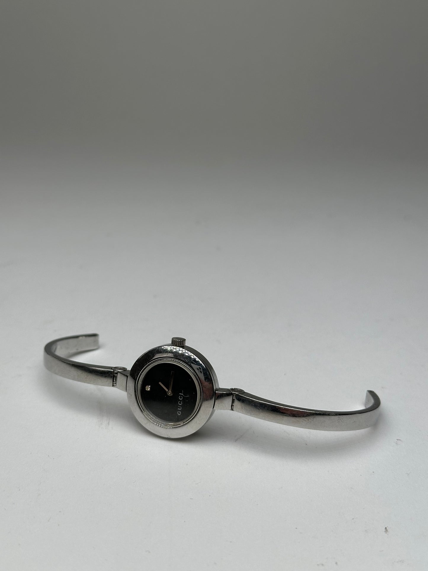 Vintage Gucci Stainless Steel Bracelet Watch Silver Black