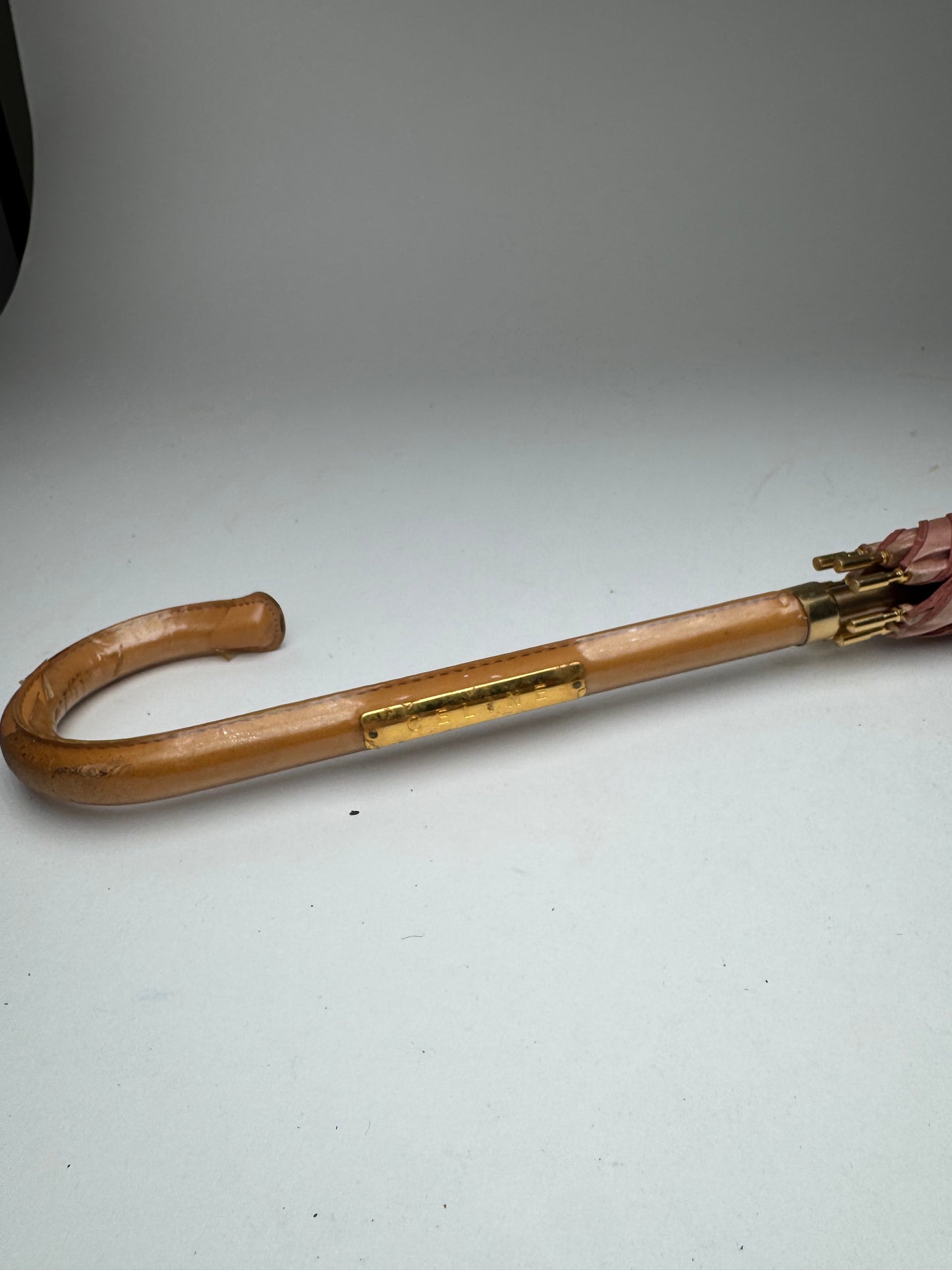 Vintage Celine Paris Monogram Umbrella Pink