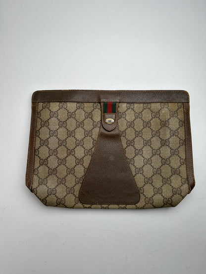Vintage Gucci Ophidia Monogram Leather Clutch