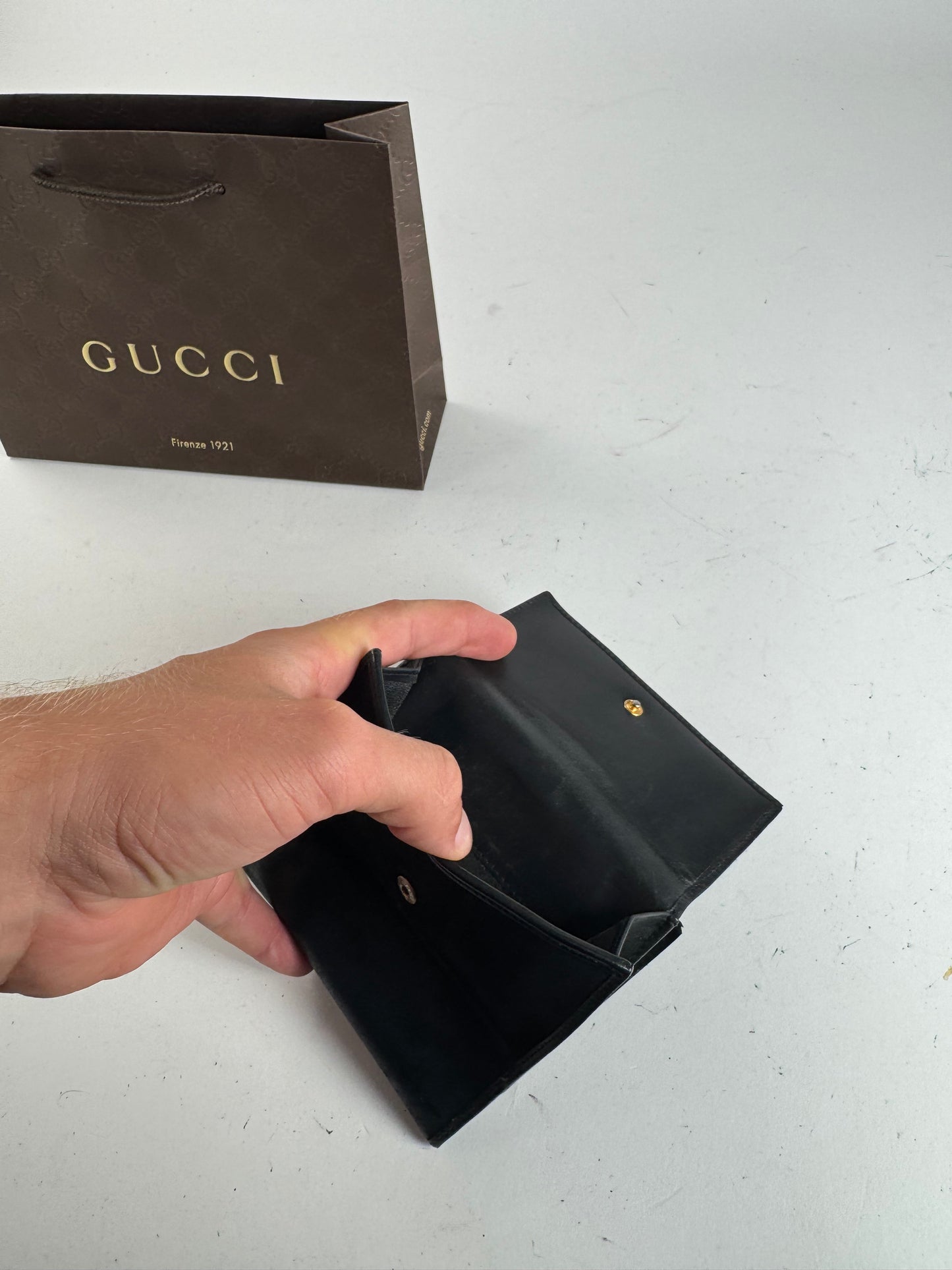 Vintage Gucci Jackie leather wallet black
