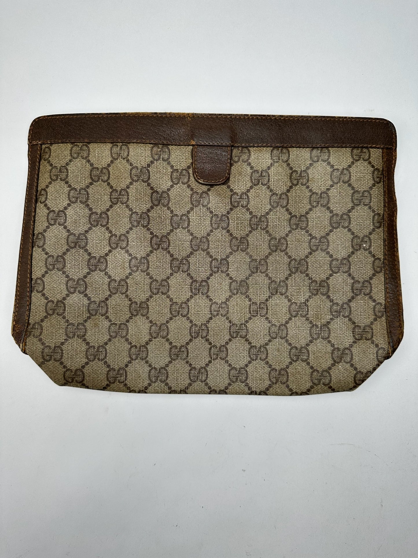 Vintage Gucci Ophidia Monogram Leather Clutch