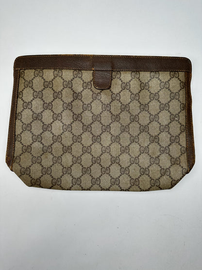 Vintage Gucci Ophidia Monogram Leather Clutch