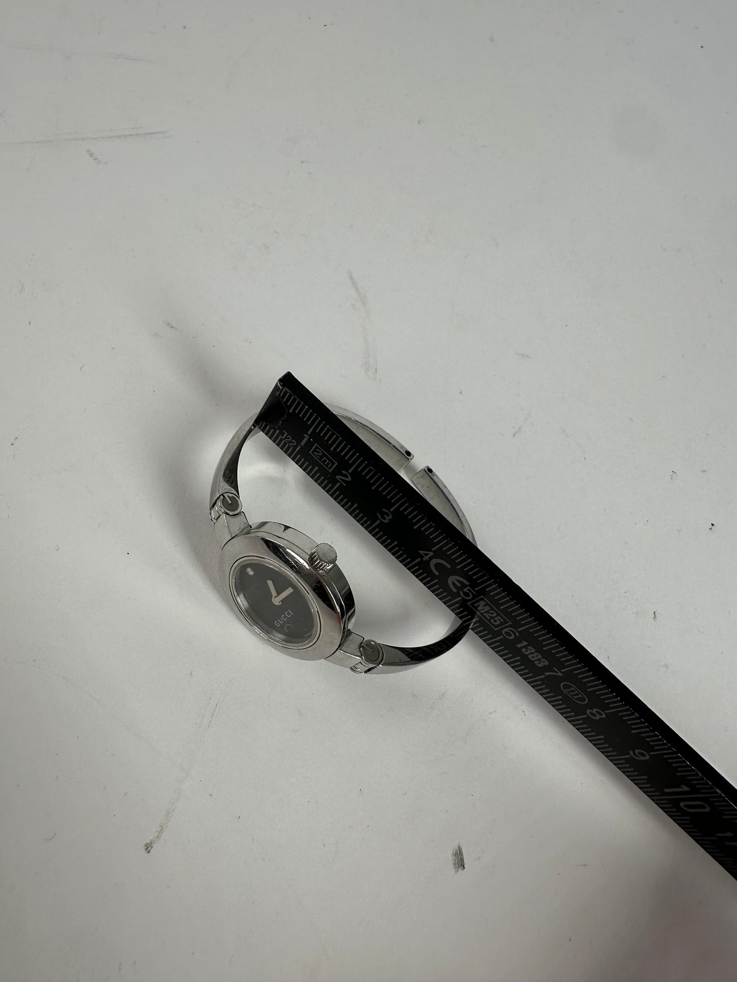 Vintage Gucci Stainless Steel Bracelet Watch Silver Black
