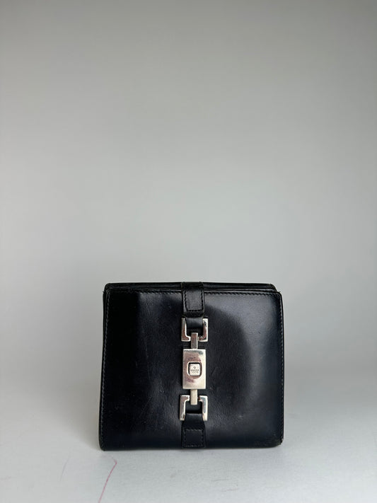Vintage Gucci Leather Jackie Wallet Black