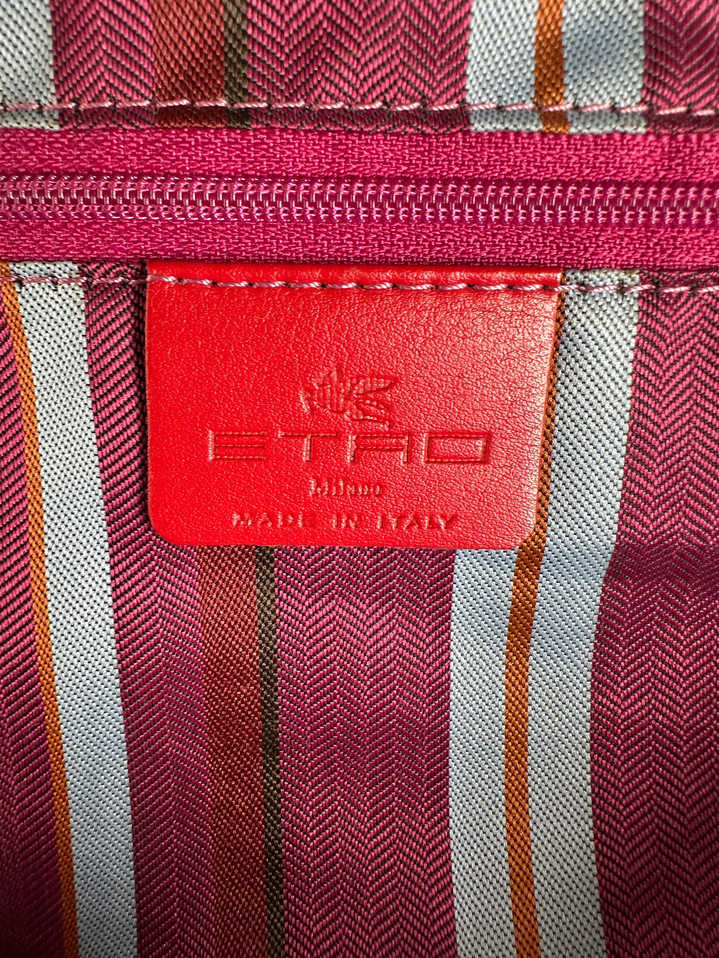 Vintage Etro Patent Leather Handbag Pink Gold