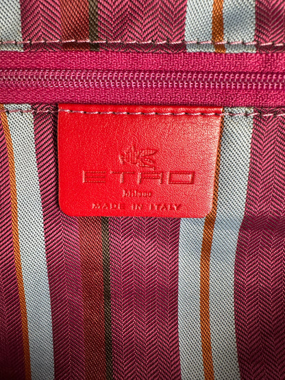 Vintage Etro Patent Leather Handbag Pink Gold