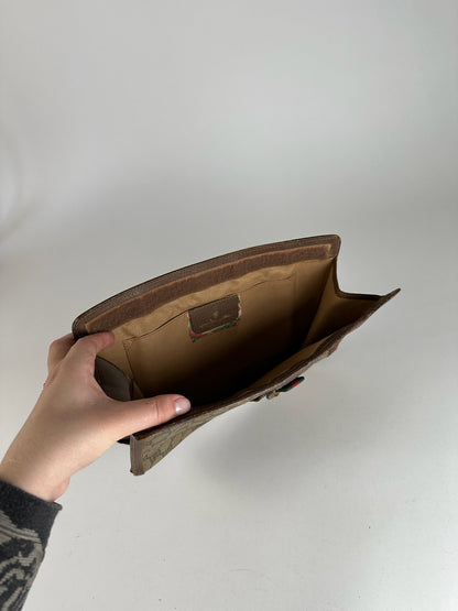 Vintage Gucci Ophidia Monogram Leather Clutch