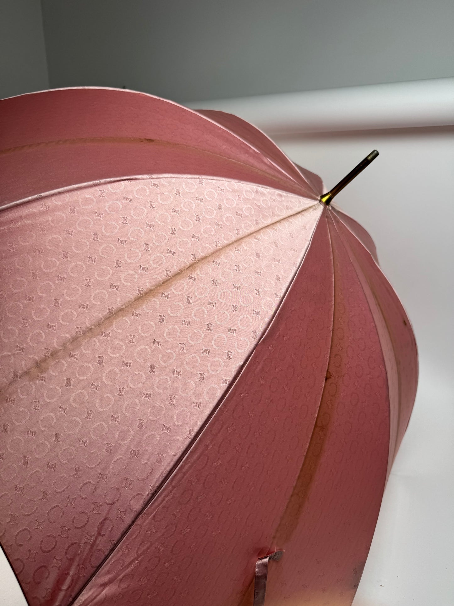 Vintage Celine Paris Monogram Umbrella Pink