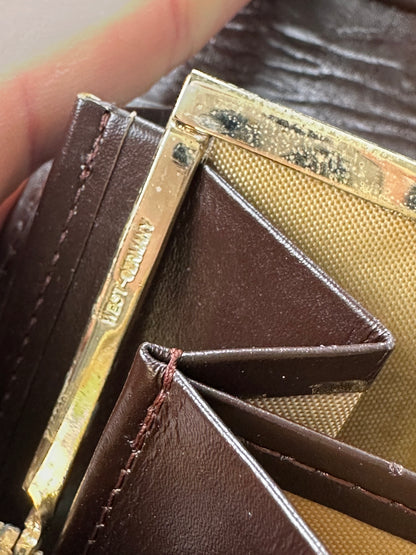 Vintage Givenchy Leather Monogram Clutch Brown Beige