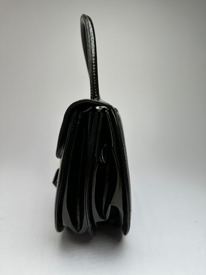 Vintage Givenchy Patent Leather Handbag Black Gold
