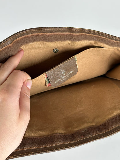 Vintage Gucci Ophidia Monogram Leather Clutch