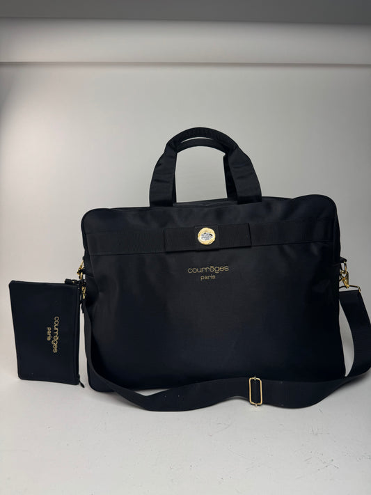 Sac polochon vintage Courreges Paris 2Way Cotton noir