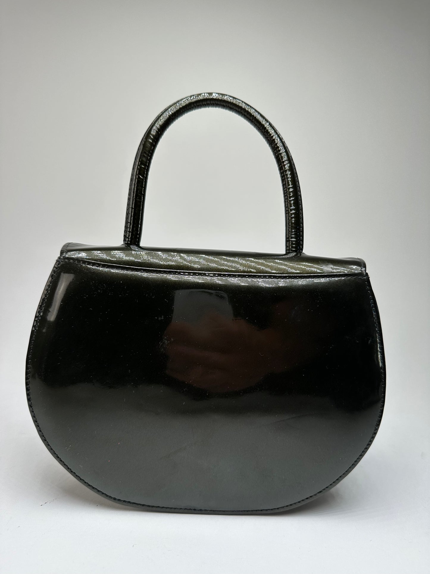 Vintage Givenchy Patent Leather Handbag Black Gold