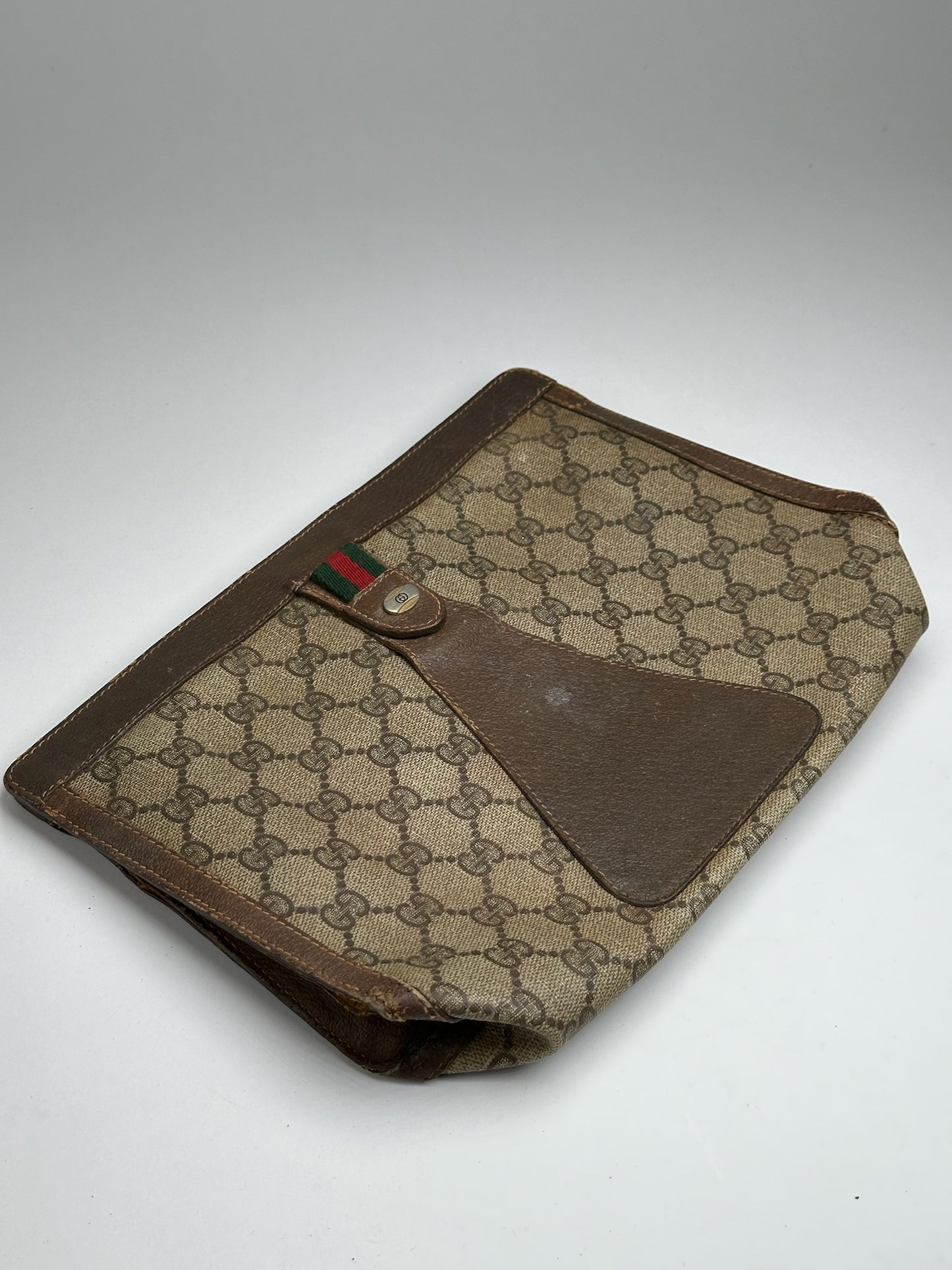 Vintage Gucci Ophidia Monogram Leather Clutch