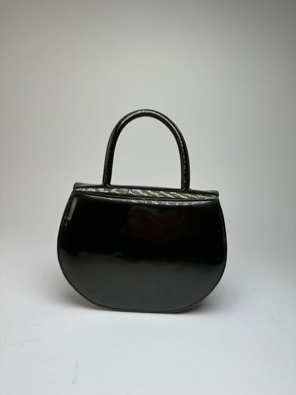 Vintage Givenchy Patent Leather Handbag Black Gold