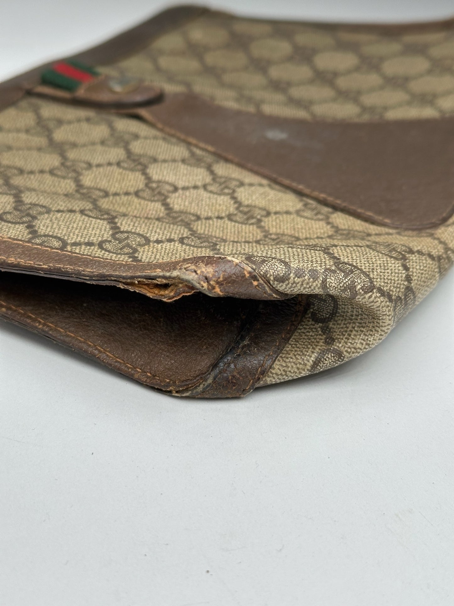 Vintage Gucci Ophidia Monogram Leather Clutch