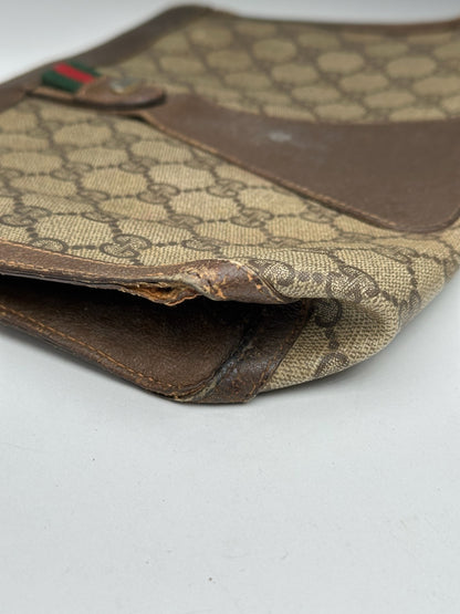 Vintage Gucci Ophidia Monogram Leather Clutch