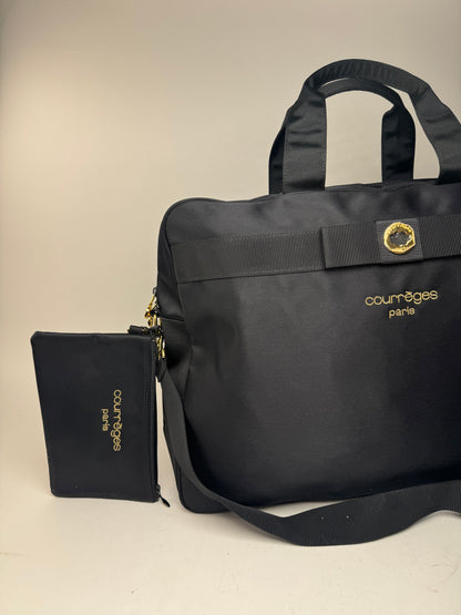 Sac polochon vintage Courreges Paris 2Way Cotton noir