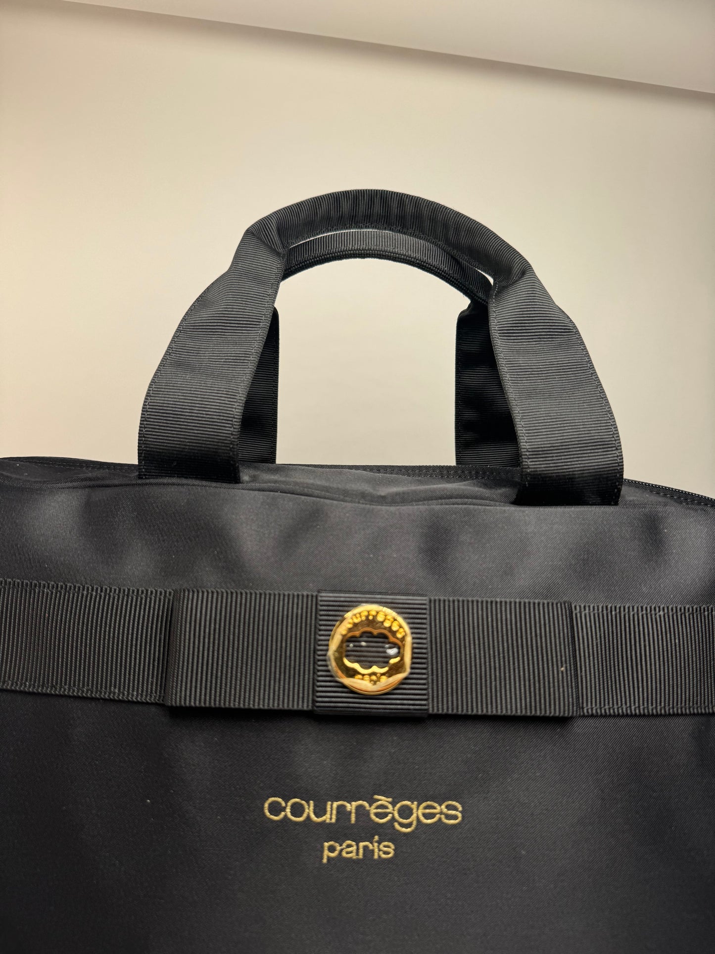 Sac polochon vintage Courreges Paris 2Way Cotton noir