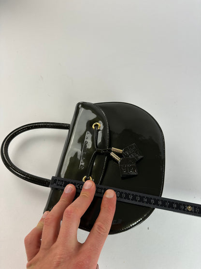 Vintage Givenchy Patent Leather Handbag Black Gold