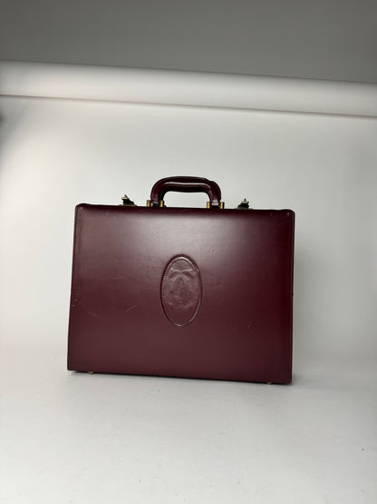 Valise vintage Cartier en cuir bordeaux
