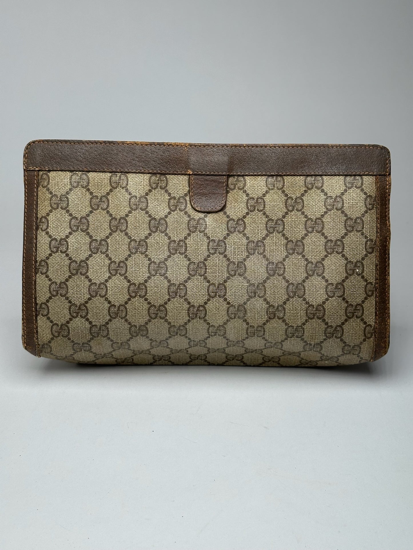 Vintage Gucci Ophidia Monogram Leather Clutch