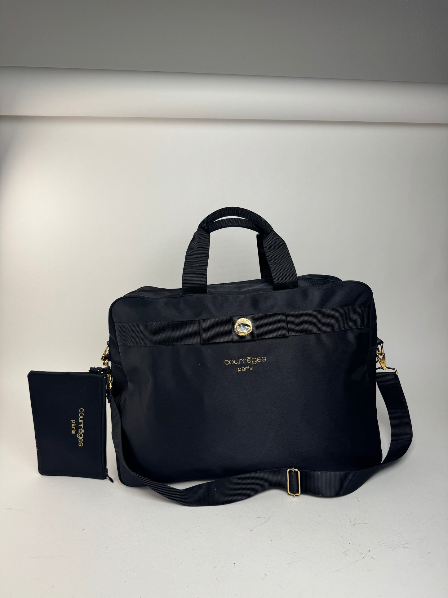 Sac polochon vintage Courreges Paris 2Way Cotton noir