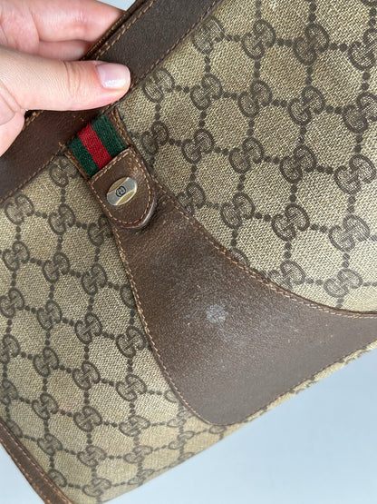 Vintage Gucci Ophidia Monogram Leather Clutch
